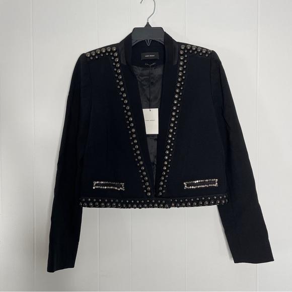 Isabel Marant Black Studded Embellished Wool Blazer Jacket - NEW! - Picture 8 of 17